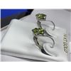 Image 2 : 14KT White Gold Genuine Peridot Olive Green Earrings~ Estimated Retail Value $1,750
