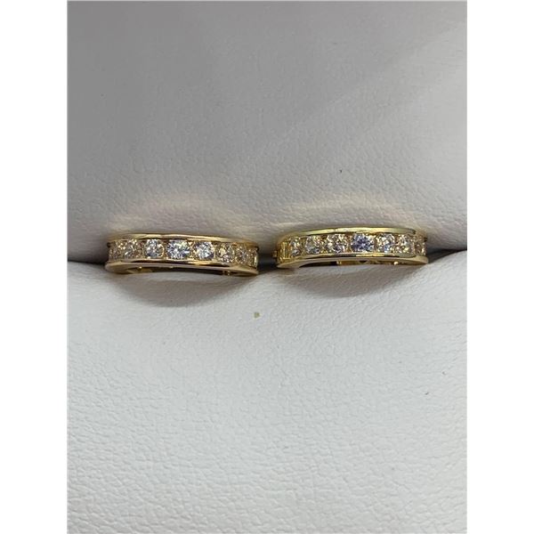 Multi Stone 14K GP Hoop Earrings