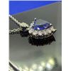 Image 2 : Blue Gemstone Heart Necklace with Multi Stone Boarder.