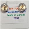 Image 4 : 10K Yellow Gold Tanzanite(1.7ct) Earrings (~weight 0.6g), Suggested Retail Value $520