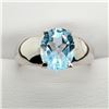 Image 1 : Silver Blue Topaz(2.4ct) 925 Marking Ring (~weight 5.6g), Suggested Retail Value $200