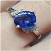 Image 1 : 10K White Gold Tanzanite(1.2ct) Diamond(0.04ct) Claw Set, 1 Very Intense Blue With Purplish Overtone
