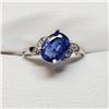 Image 2 : 10K White Gold Tanzanite(1.2ct) Diamond(0.04ct) Claw Set, 1 Very Intense Blue With Purplish Overtone