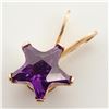 Image 2 : 10K Yellow Gold Cubic Zirconia Purple Cz Pendant (~weight 0.4g), Made in Canada, Suggested Retail Va