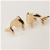 Image 1 : 14K Yellow Gold Left And Right , Screwback Dolphin Earrings (~weight 0.3g), Made in Canada, Suggeste