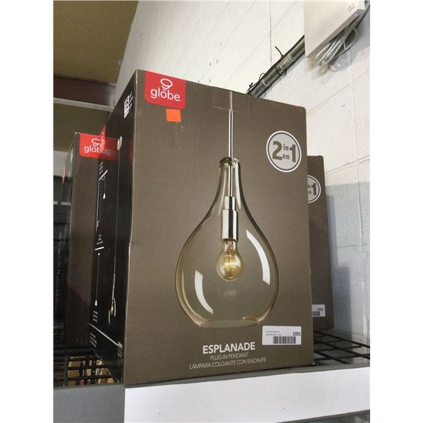 Globe Esplanade Plug In Pendant (8.5in W x 18in H)