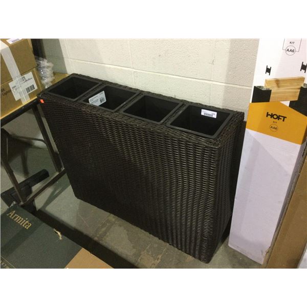Wicker 4-Plant Tall Planter - Model: MK-20209-B-LW