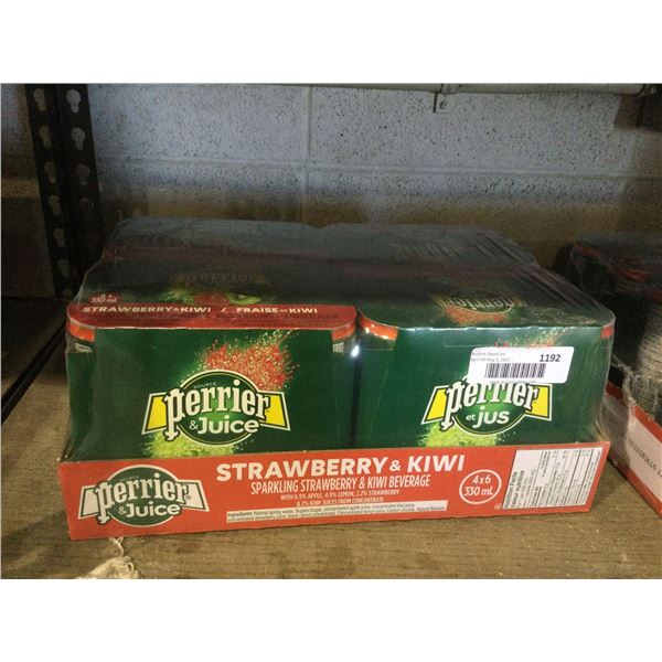 Case of Perrier Strawberry and Kiwi Sparkling Beverage (4 x 6 x 330mL)