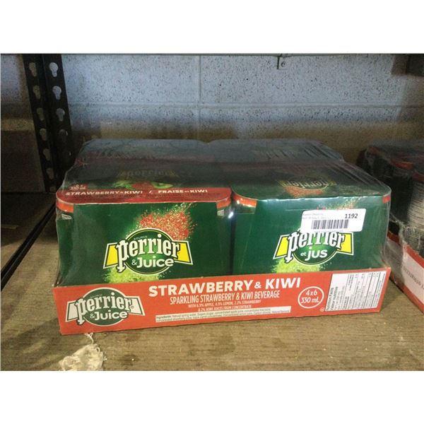 Case of Perrier Strawberry and Kiwi Sparkling Beverage (4 x 6 x 330mL)