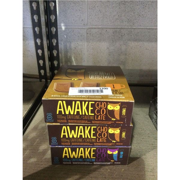 Stay Awake Caffeinated Chocolate Lot of 3