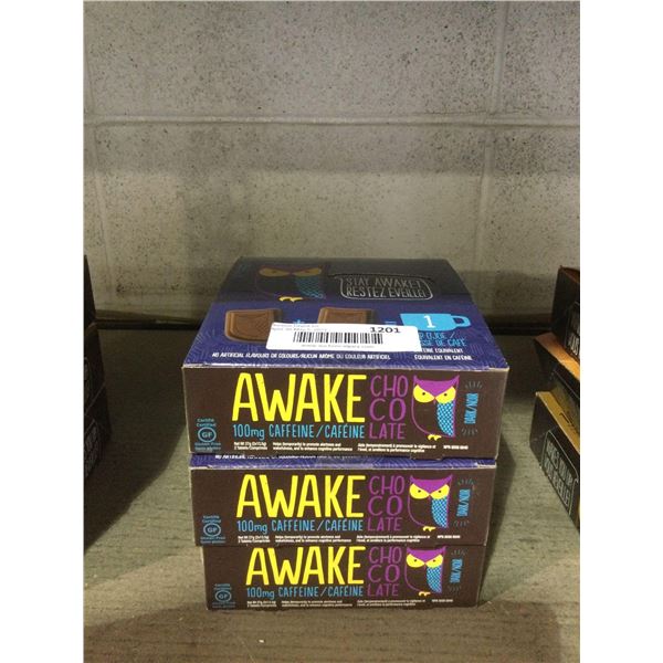 Stay Awake Caffeinated Chocolate Lot of 3