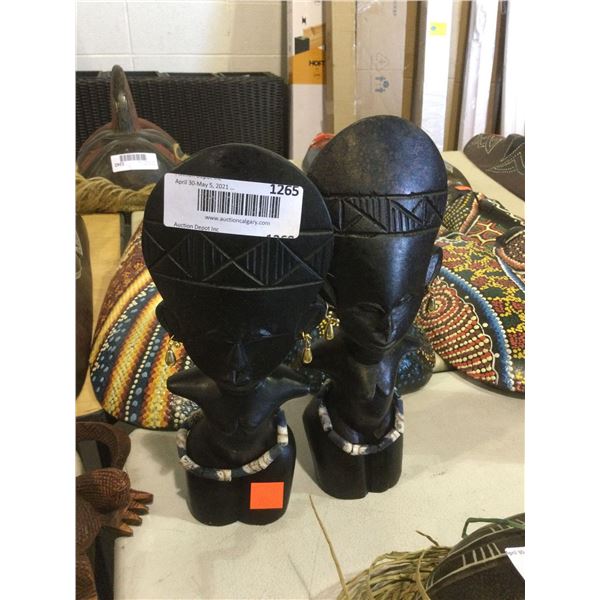 Decorative Small Wooden Sculpture Lot of 2