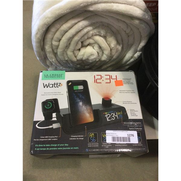 La Crosse Technology Wattz Wireless Charging Projection Alarm Clock