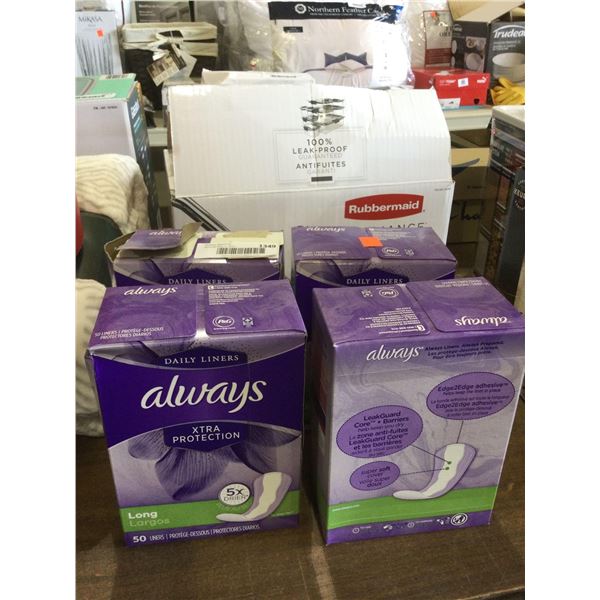Always Xtra Protection Long Liners Lot of 4