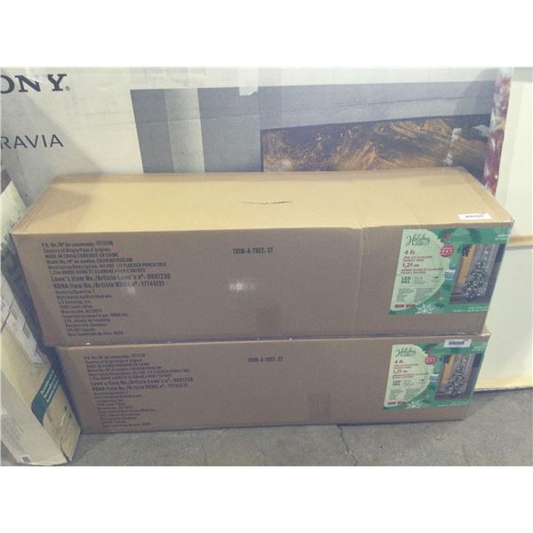 Holiday Living 4ft Pre-Lit Flocked Porch Tree