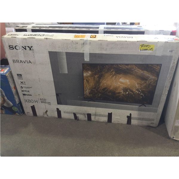 TESTED WORKING Sony Bravia 65 Class X80H Series 4K Ultra HD LCD TV