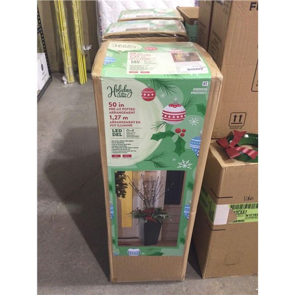 Holiday Living 50in Pre-Lit Potted Arrangement