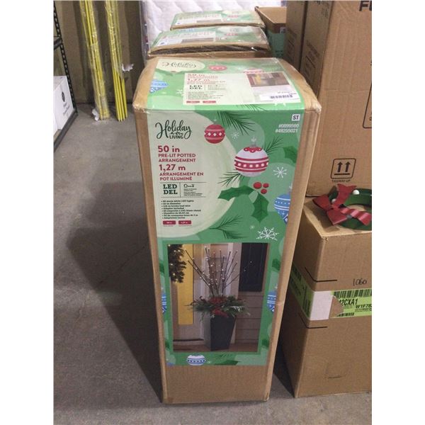 Holiday Living 50in Pre-Lit Potted Arrangement