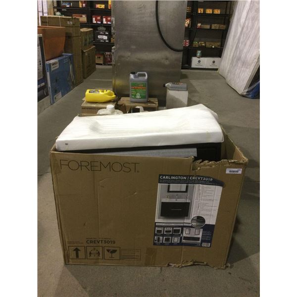 Foremost Carlington 30in Modular Wall Hung Vanity w/ Cultured Marble Top - Model: CREVT3019