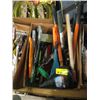 Image 1 : BOX OF MISC. PRUNERS, FUNNEL, SPRINKLER, ETC.