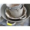Image 2 : LG. GALVANIZED WASH TUB, BREAD BOWL & 3 GALVANIZED BUCKETS