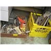 Image 1 : CRATE & A BOX OF MISC. STEEL, ASST. ELECTRICAL BOXES, ETC.