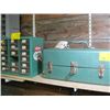 Image 1 : BOX OF MISC. ELECTRICAL COMPONENTS & A LIGHT BULB MULTI DRAWER STORAGE COMPARTMENT