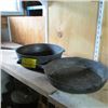 Image 1 : 2 CAST IRON FRY PANS, 1 DEEP