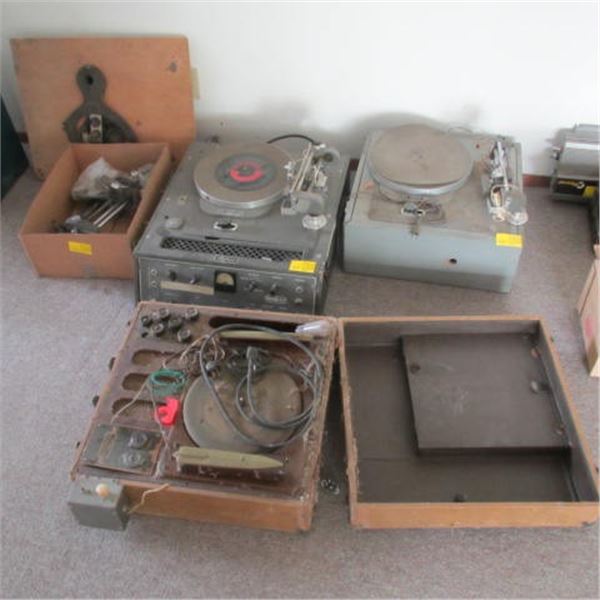 3 RECORD CUTTING MACHINES & ACCESS., ALL BY REK.O.KUT