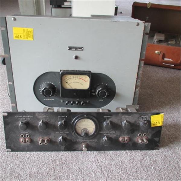 PRESTO RECORDING CORPORATION GUAGE & CONTROL UNIT, & A ATTENUATOR PANEL WITH GUAGES