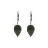 Genuine 24.65 ctw Black Spinel & Diamond Earrings 14KT White Gold - REF-46T7A