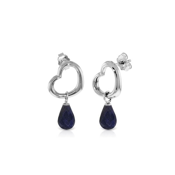 Genuine 6.6 ctw Sapphire Earrings 14KT White Gold - REF-47F2Z