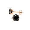 Genuine 2.0 ctw Black Diamond Earrings 14KT Rose Gold - REF-84V8W