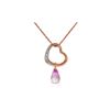 Genuine 2.28 ctw Pink Topaz & Diamond Necklace 14KT Rose Gold - REF-40T7A