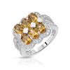 Image 1 : Natural 3.09 CTW Citrine & Diamond Ring 18K White Gold - REF-88M2F