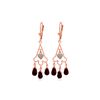 Genuine 6.33 ctw Garnet & Diamond Earrings 14KT Rose Gold - REF-52T3A