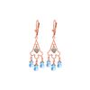 Genuine 4.83 ctw Blue Topaz & Diamond Earrings 14KT Rose Gold - REF-52R7P