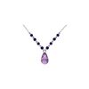 Genuine 11.50 ctw Amethyst Necklace 14KT White Gold - REF-34Z7N