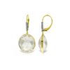 Genuine 36.15 ctw White Topaz & Diamond Earrings 14KT Yellow Gold - REF-63T8A