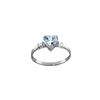 Genuine 0.98 ctw Aquamarine & Diamond Ring 14KT White Gold - REF-34Y3F