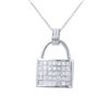 Image 1 : Natural 1.79 CTW Princess Diamond Necklace 14K White Gold - REF-279Y2N