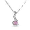 Natural 0.41 CTW Pink Sapphire & Diamond Necklace 14K White Gold - REF-21R6K