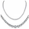 Image 1 : Natural 9.05CTW VS2/I-J Diamond Tennis Necklace 14K White Gold - REF-694K9W