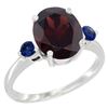2.64 CTW Garnet & Blue Sapphire Ring 10K White Gold - REF-27Y3V