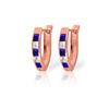 Genuine 1.26 ctw Sapphire & White Topaz Earrings 14KT Rose Gold - REF-26H2X