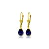 Genuine 3 ctw Sapphire Earrings 14KT Yellow Gold - REF-36M9T
