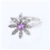 Natural 0.81 CTW Pink Sapphire & Diamond Ring 14K White Gold - REF-58H5W