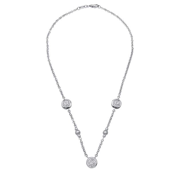 Natural 0.27 CTW Diamond Necklace 18K White Gold - REF-126Y2N