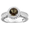1.50 CTW Quartz & Diamond Ring 14K White Gold - REF-91K8W