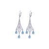 Genuine 4.8 ctw Blue Topaz Earrings 14KT White Gold - REF-56K9V
